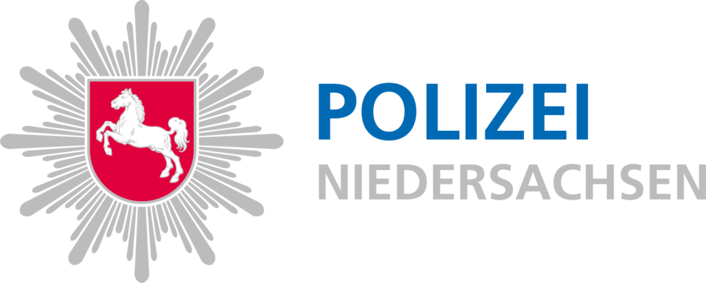 Logo der Polizei Niedersachsen mit rotem Pferdewappen
